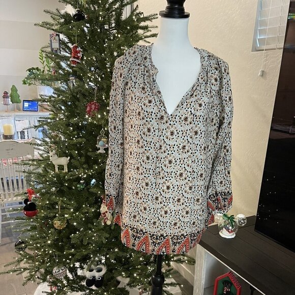 LUCKY BRAND FLORAL TUNIC TOP IN MINT GREEN SIZE MED - NWOT (480) - Picture 1 of 2